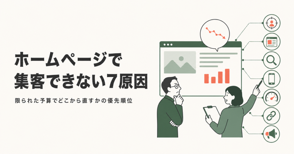 ホームページで||集客できない7原因
