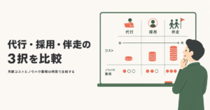 代行・採用・伴走の3択を比較