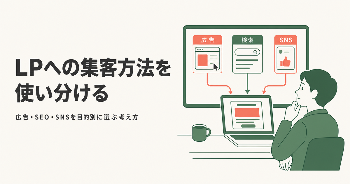 LPへの集客方法を使い分ける