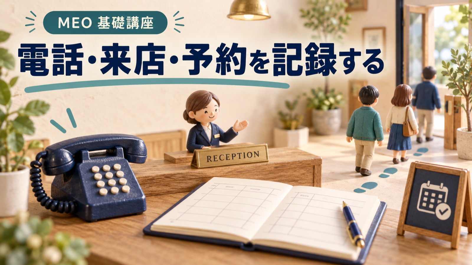 Googleマップ経由の電話・来店・予約を記録で照合する｜受付記録の列と月次照合表