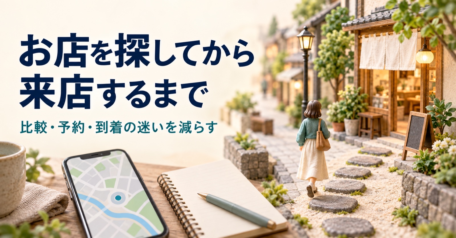 Googleマップで店を探してから来店するまで|比較・予約・到着の点検方法