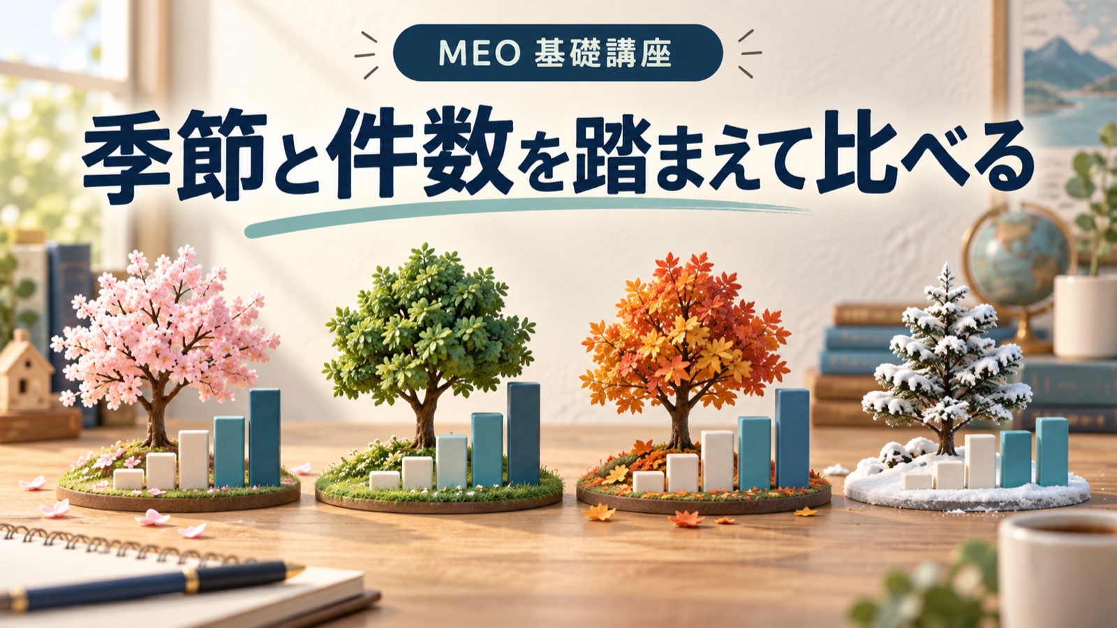 MEOの数字が少ない・季節で揺れる時の読み方|実数・前年同月・3か月合計で判断する