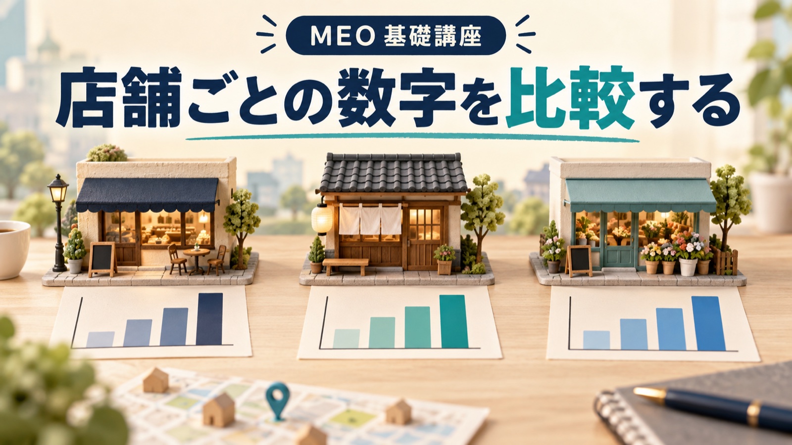 MEOの数値を店舗間で比べる|営業日数・立地・指標の数え方を揃える